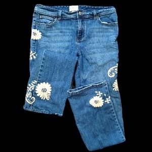 Flower embroidered Blanc jeans size 6